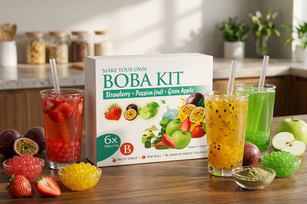 Bubble Tea Set Erdbeere Passionsfrucht Grüner Apfel - Set B