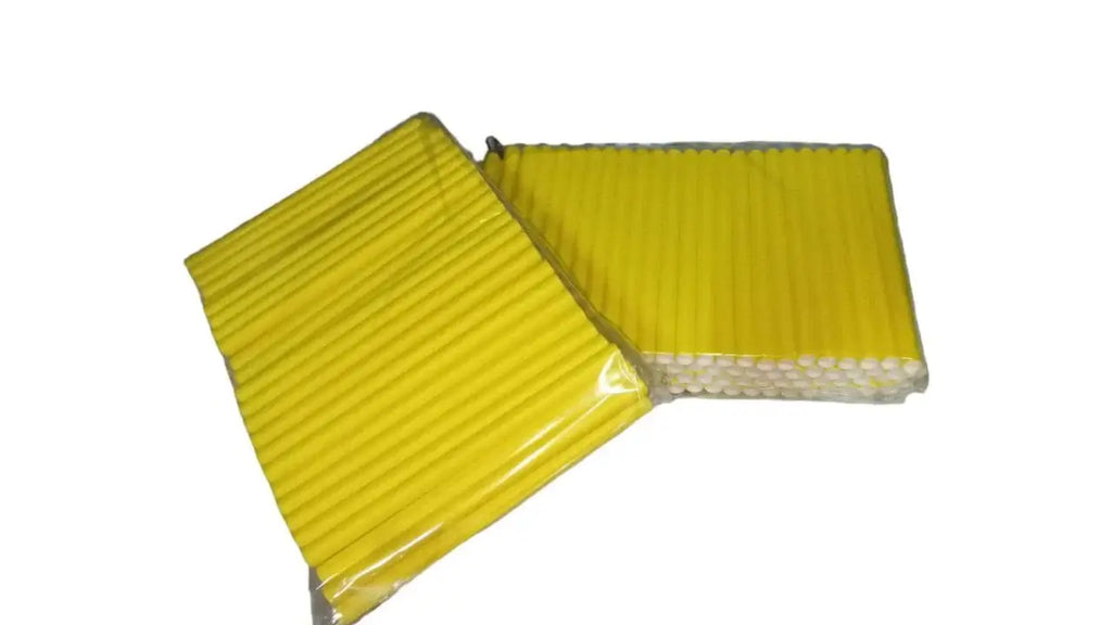 Paper drinking straws yellow 11 mm for bubble tea 100 pieces
