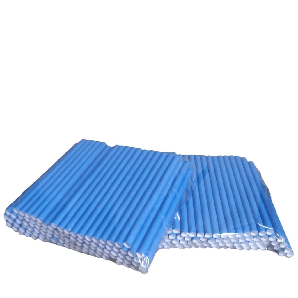 Paper drinking straws blue 11 mm for bubble tea 100 pieces