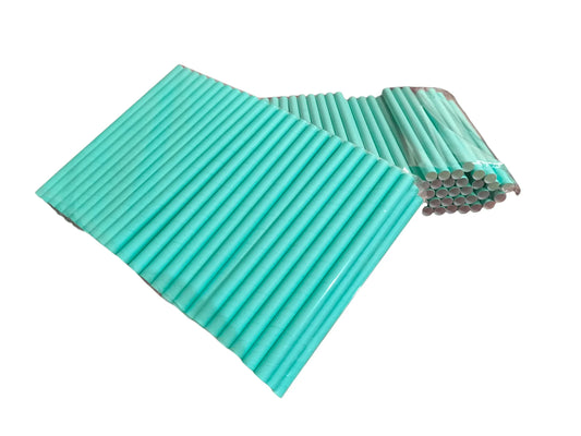 Papiertrinkhalme Mintgrün 11 mm für Bubble Tea 100 Stück