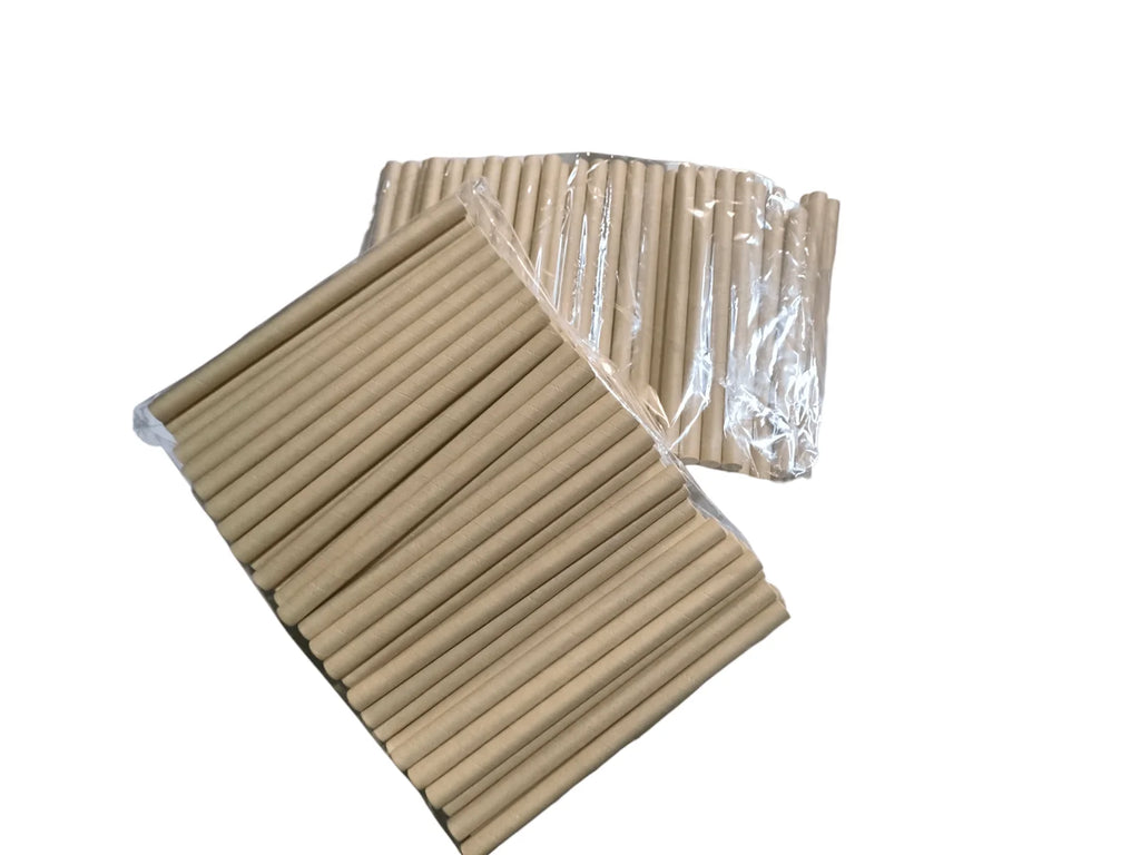 Paper drinking straws kraft paper 11 mm for bubble tea 100 pieces