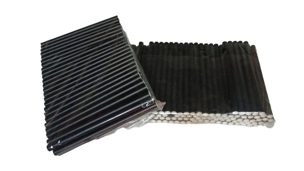 Paper drinking straws black 11 mm for bubble tea 100 pieces