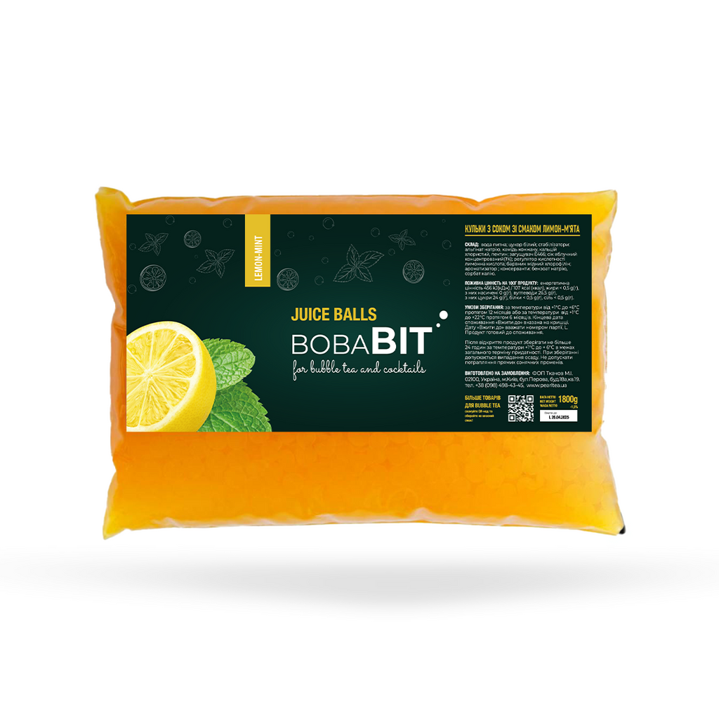 Lemon-mint flavor juice pearls 1.8 kg