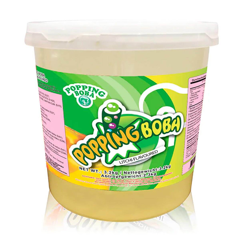 Popping Boba Litschi 3.2 kg – Saftperlen mit Litschigeschmack für Bubble Tea – TM Possmei – BobaBit