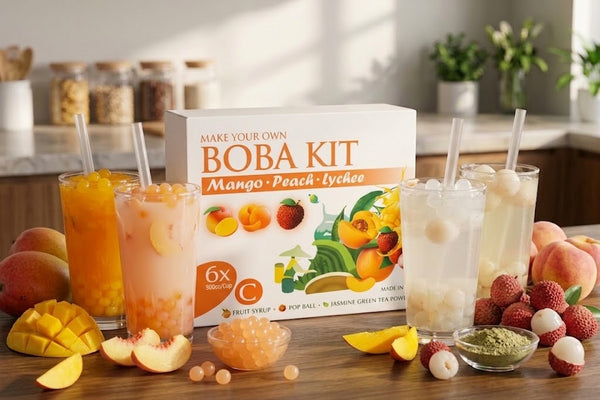 Bubble Tea Set Mango Pfirsich Lychee - Set C 6 Portionen