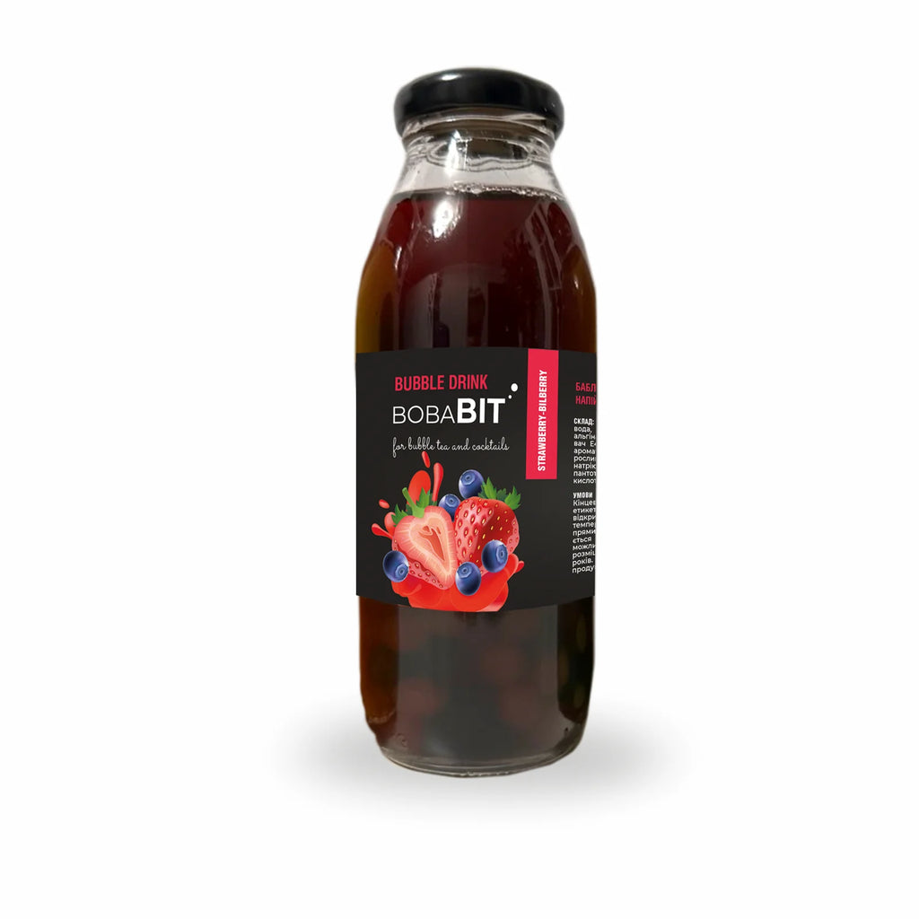 Strawberry-Blueberry &amp; Green Tea Bubble Drink 300ml