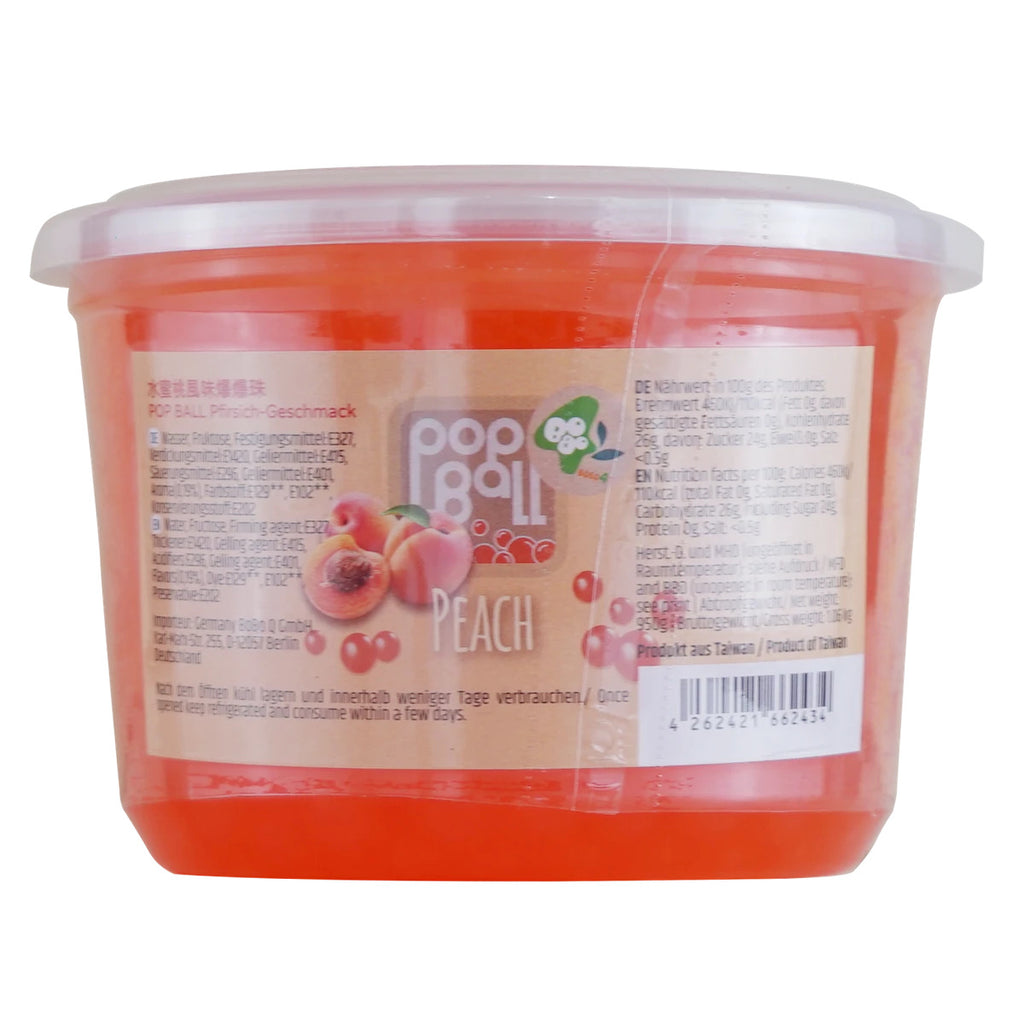 Dose mit Pop Ball Pfirsich-Perlen.