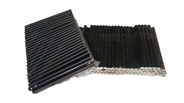 Papiertrinkhalme Schwarz 11 mm für Bubble Tea 100 Stück